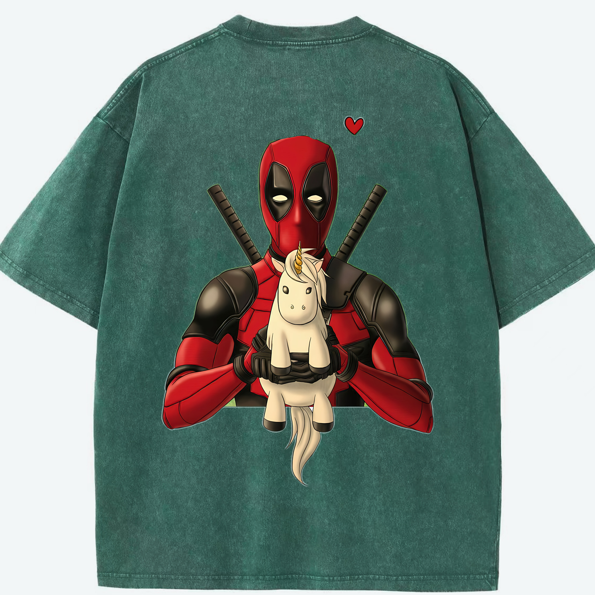 （画像用） Deadpool デッドプール 綿100% ヴィンテージ風 半袖Tシャツ（背面プリント）